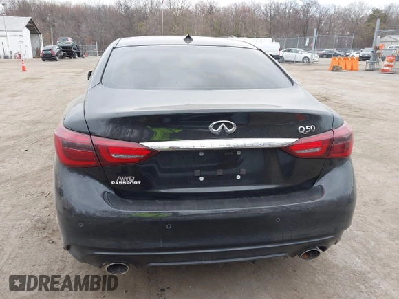 2021 Infiniti Q50 Luxe with VIN JN1EV7BR7MM752310, listed as a IAAI auction lot 41883293 with 20,268 mi miles and . Bid and sale history available at carsss.com. Image 15.