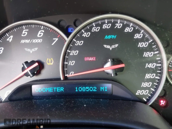 2008 Chevrolet Corvette with VIN 1G1YY26W885124642, listed as a IAAI auction lot 41585244 with 108,502 mi miles. Bid and sale history available at carsss.com. Image 15.