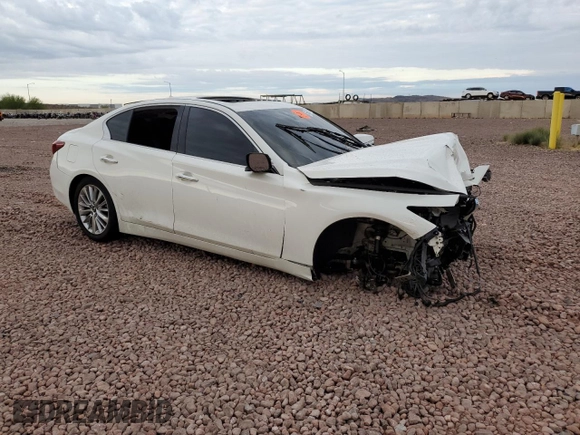 2021 Infiniti Q50 Luxe with VIN JN1EV7BR4MM752782, listed as a Copart auction lot 56160595 with 69,186 mi miles and Salvage title. Bid and sale history available at DreamBid. Image 4.