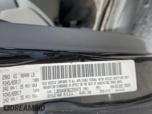 2006 Jeep Commander with VIN 1J8HG48K96C293473, listed as a Copart auction lot 70636554 with 240,013 mi miles and Salvage Title. Bid and sale history available at carsss.com. Image 16.