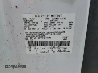 2013 Ford F-150 XL with VIN 1FTMF1CF1DFD34613, listed as a Copart auction lot 44708975 with Not provided miles and Salvage title. Bid and sale history available at DreamBid. Image 12.
