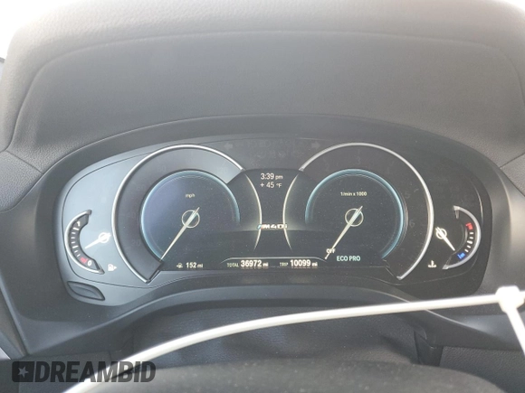 2019 BMW X3 M40i with VIN 5UXTS3C58K0Z07659, listed as a Copart auction lot 45926145 with 36,972 mi miles and Salvage Title. Bid and sale history available at DreamBid. Image 9.