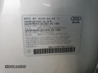 2011 Audi Q5 Premium Plus z VIN WA1LFAFP1BA104123, wystawiony jako Copart lot #56530895 z przebiegiem 153 958 mil mil oraz Szkoda całkowita • Salvage title. Historia ofert i sprzedaży dostępna na DreamBid. Obrazek 13.