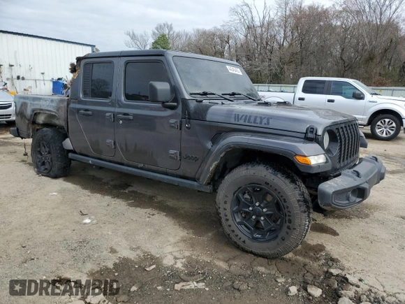 2022 Jeep Gladiator Texas Trail with VIN 1C6HJTAG2NL128766, listed as a Copart auction lot 44345455 with Not Provided miles and Salvage Title. Bid and sale history available at carsss.com. Image 4.