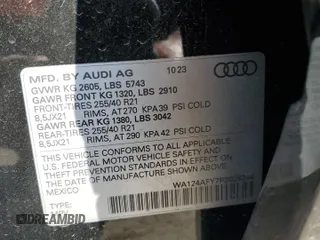 2024 Audi SQ5 Sportback Premium Plus with VIN WA124AFY7R2025294, listed as a Copart auction lot 67864824 with 2,776 mi miles and Salvage Title. Bid and sale history available at DreamBid. Image 13.