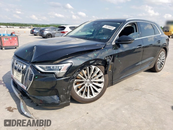 2019 Audi e-tron Prestige with VIN WA1VABGE1KB013888, listed as a Copart auction lot 55246035 with 41,529 mi miles and Salvage Title. Bid and sale history available at DreamBid. Image 1.