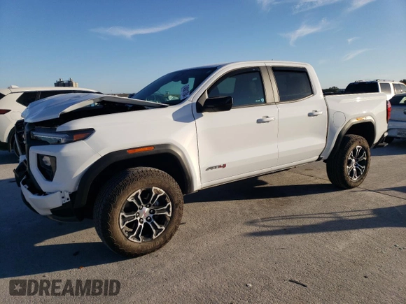 2023 GMC Canyon 4WD AT4 with VIN 1GTP6DEK6P1237045, listed as a Copart auction lot 74981784 with 18,036 mi miles and Salvage Title. Bid and sale history available at carsss.com. Image 1.