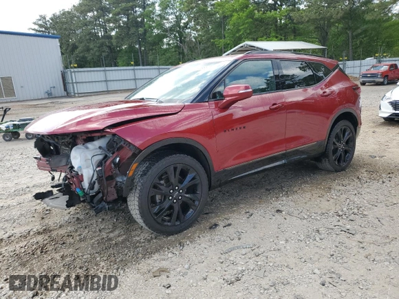 2020 Chevrolet Blazer RS z VIN 3GNKBERS7LS571641, wystawiony jako Copart lot #53965275 z przebiegiem 96 540 mil mil oraz Szkoda całkowita • Salvage title. Historia ofert i sprzedaży dostępna na DreamBid. Obrazek 1.