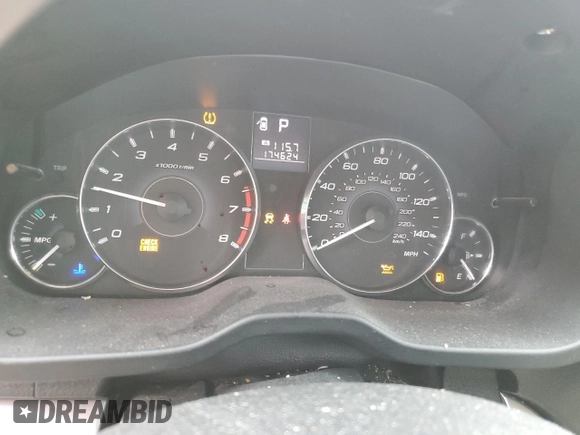 2012 Subaru Outback Prem with VIN 4S4BRCCC2C3253583, listed as a Copart auction lot 54341135 with 174,624 mi miles and Salvage title. Bid and sale history available at DreamBid. Image 9.