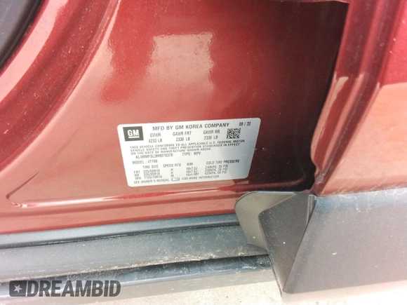2021 Buick Encore GX Essence with VIN KL4MMFSL3MB076378, listed as a Copart auction lot 58874155 with Not provided miles and Salvage title. Bid and sale history available at DreamBid. Image 14.