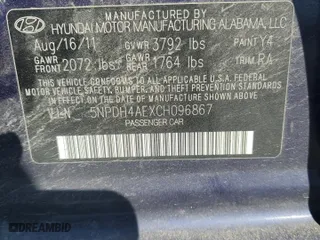 2012 Hyundai Elantra GLS with VIN 5NPDH4AEXCH096867, listed as a Copart auction lot 47478425 with 204,591 mi miles and Salvage Title. Bid and sale history available at carsss.com. Image 15.