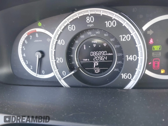 2014 Honda Accord EX-L with VIN 1HGCR2F82EA163330, listed as a IAAI auction lot 41920561 with 86,890 mi miles and . Bid and sale history available at carsss.com. Image 7.