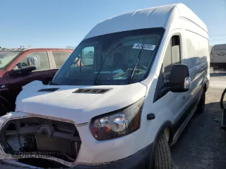 2021 Ford Transit Cargo with VIN 1FTBW3X80MKA65719, listed as a Copart auction lot 46343285 with 85,486 mi miles and Salvage Title. Bid and sale history available at carsss.com. Image 1.