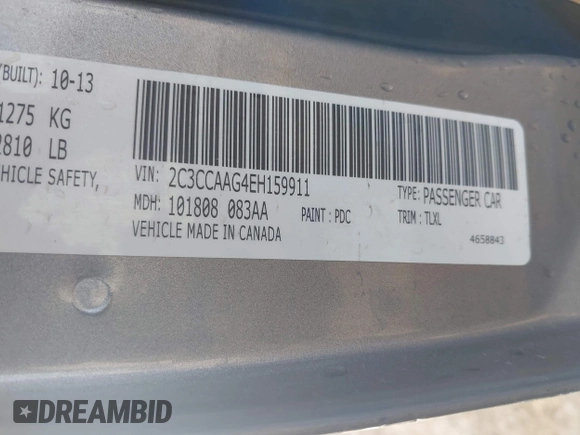 2014 Chrysler 300 with VIN 2C3CCAAG4EH159911, listed as a IAAI auction lot 41963042 with 105,972 mi miles and . Bid and sale history available at DreamBid. Image 9.
