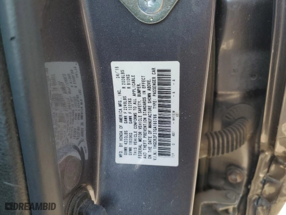 2016 Honda Accord Sedan LX with VIN 1HGCR2F37GA185766, listed as a Copart auction lot 53045175 with 123,193 mi miles and Clean Title. Bid and sale history available at carsss.com. Image 12.