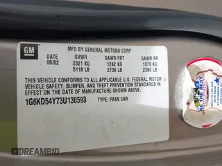 2003 Cadillac DeVille z VIN 1G6KD54Y73U130593, wystawiony jako IAAI lot #42377235 z przebiegiem 133 656 mil mil oraz . Historia ofert i sprzedaży dostępna na DreamBid. Obrazek 9.