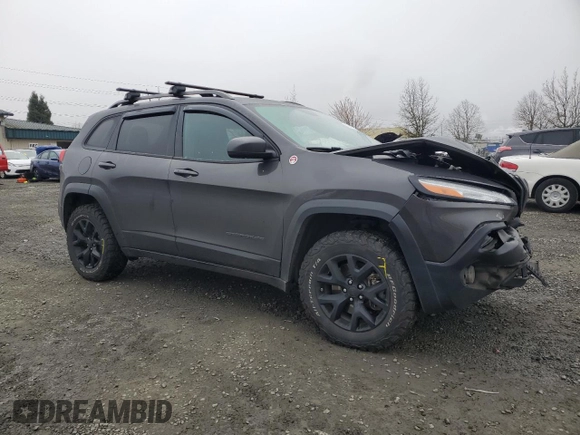2017 Jeep Cherokee Trailhawk L Plus with VIN 1C4PJMBS2HW651480, listed as a Copart auction lot 47843795 with 96,842 mi miles and Salvage Title. Bid and sale history available at carsss.com. Image 4.