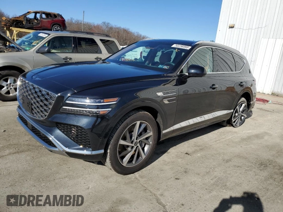 2025 Genesis GV80 z VIN KMUHDESC9SU214604, wystawiony jako Copart lot #50236995 z przebiegiem 4746 mil mil oraz Szkody całkowita. Historia ofert i sprzedaży dostępna na DreamBid. Obrazek 1.