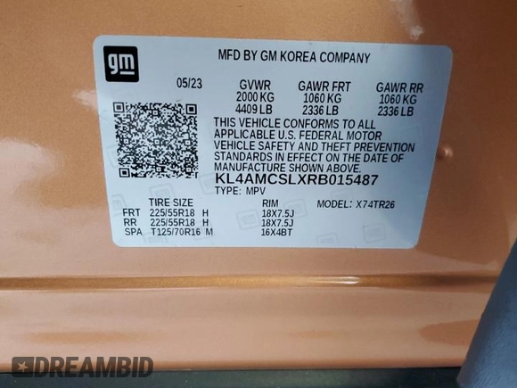 2024 Buick Encore GX Preferred z VIN KL4AMCSLXRB015487, wystawiony jako Copart lot #56033565 z przebiegiem 7 188 mil mil oraz Szkoda całkowita • Salvage title. Historia ofert i sprzedaży dostępna na DreamBid. Obrazek 14.