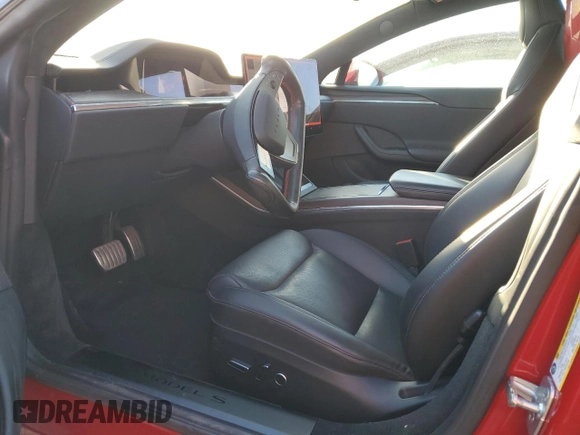 2022 Tesla Model S with VIN 5YJSA1E57NF478036, listed as a Copart auction lot 42147205 with 44,576 mi miles and Salvage title. Bid and sale history available at DreamBid. Image 7.
