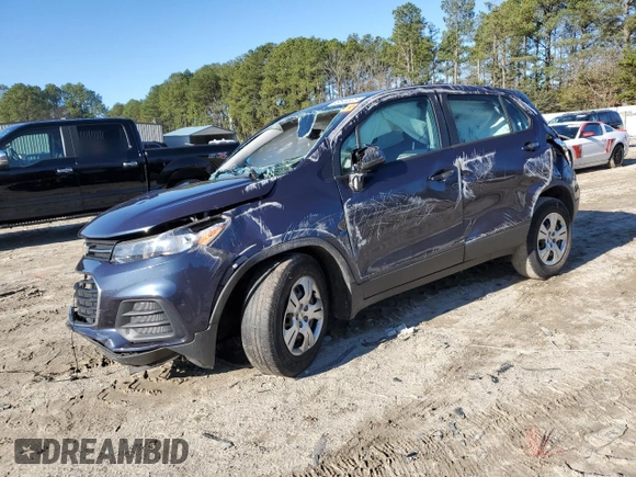 2019 Chevrolet Trax LS with VIN 3GNCJKSBXKL177964, listed as a Copart auction lot 49544625 with 86,476 mi miles and Salvage Title. Bid and sale history available at carsss.com. Image 1.