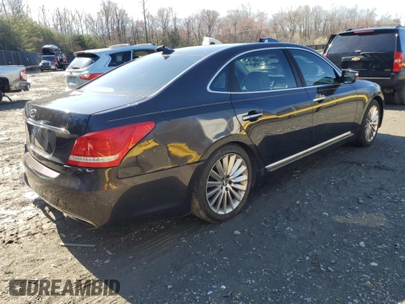 2014 Hyundai Equus Signature with VIN KMHGH4JH9EU083832, listed as a Copart auction lot 50416535 with 92,508 mi miles and Salvage Title. Bid and sale history available at DreamBid. Image 3.