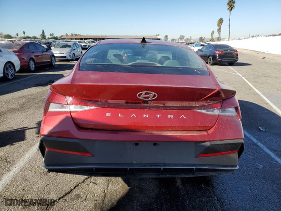 2024 Hyundai Elantra SEL with VIN KMHLM4DG4RU657451, listed as a Copart auction lot 81934824 with 7,639 mi miles and Salvage Title. Bid and sale history available at carsss.com. Image 6.