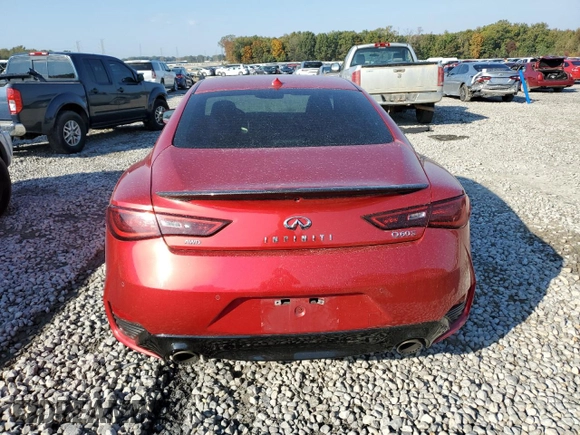 2020 Infiniti Q60 Red Sport 400 with VIN JN1FV7EL3LM460437, listed as a Copart auction lot 78080804 with 55,518 mi miles and Clean title. Bid and sale history available at DreamBid. Image 6.