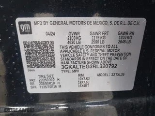 2024 GMC Terrain SLE with VIN 3GKALTEG3RL320792, listed as a IAAI auction lot 41698337 with 16,683 mi miles. Bid and sale history available at carsss.com. Image 9.