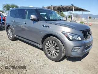 2015 Infiniti QX80 with VIN JN8AZ2NEXF9082838, listed as a Copart auction lot 51875485 with 138,533 mi miles and Salvage title. Bid and sale history available at DreamBid. Image 4.