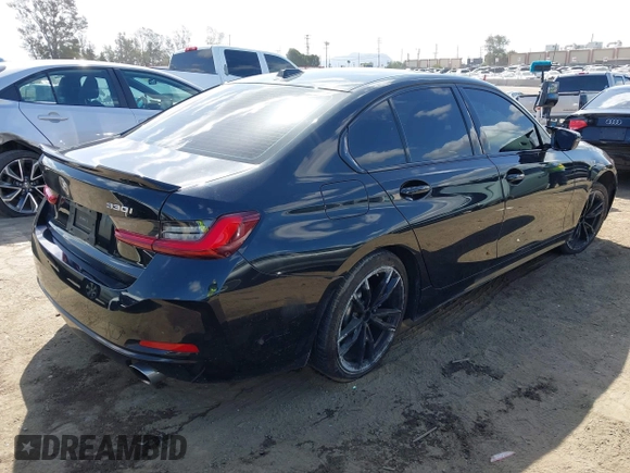 2023 BMW 3 Series 330i with VIN 3MW69FF03P8D45563, listed as a IAAI auction lot 41932536 with 19,496 mi miles and . Bid and sale history available at DreamBid. Image 4.