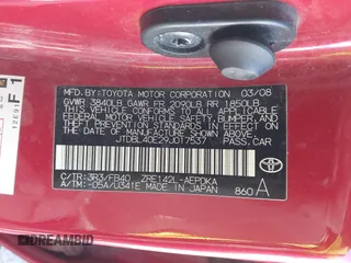 2009 Toyota Corolla with VIN JTDBL40E29J017537, listed as a IAAI auction lot 41757305 with 154,170 mi miles. Bid and sale history available at carsss.com. Image 9.