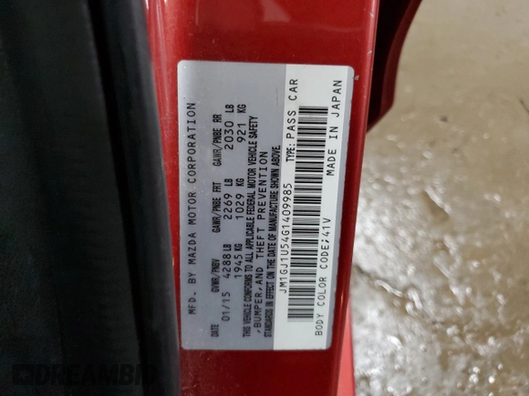 2016 Mazda 6 i Sport with VIN JM1GJ1U54G1409985, listed as a Copart auction lot 53672785 with 185,258 mi miles and Salvage Title. Bid and sale history available at DreamBid. Image 12.