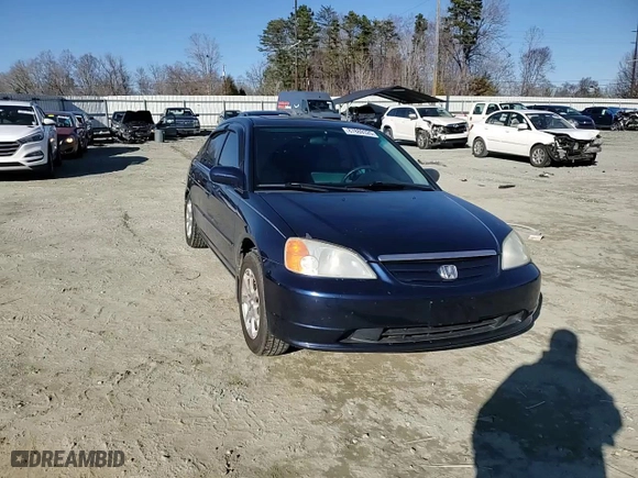 2002 Honda Civic EX with VIN 1HGES26812L037960, listed as a Copart auction lot 87889325 with 239,548 mi miles and Salvage Title. Bid and sale history available at carsss.com. Image 10.