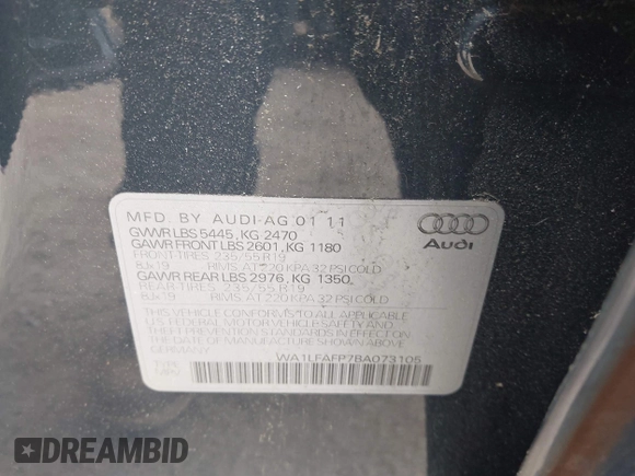 2011 Audi Q5 Premium Plus z VIN WA1LFAFP7BA073105, wystawiony jako IAAI lot #42446668 z przebiegiem 143 074 mil mil oraz . Historia ofert i sprzedaży dostępna na DreamBid. Obrazek 9.