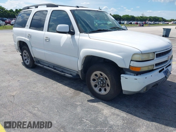 2005 Chevrolet Tahoe Z71 z VIN 1GNEC13T05R219656, wystawiony jako IAAI lot #42802342 z przebiegiem 265 766 mil mil oraz . Historia ofert i sprzedaży dostępna na DreamBid. Obrazek 1.