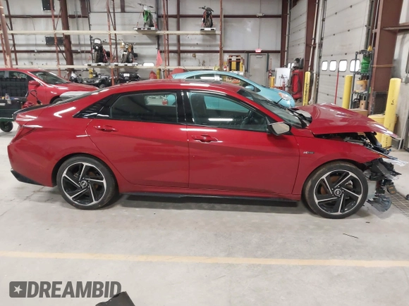 2023 Hyundai Elantra N Line z VIN KMHLR4AF1PU433094, wystawiony jako IAAI lot #41963748 z przebiegiem 25 685 mil mil oraz . Historia ofert i sprzedaży dostępna na DreamBid. Obrazek 14.