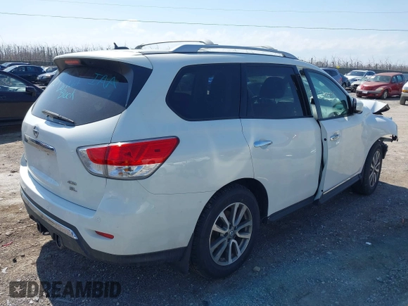 2013 Nissan Pathfinder SL z VIN 5N1AR2MM6DC629197, wystawiony jako IAAI lot #41847580 z przebiegiem 188 121 mil mil oraz . Historia ofert i sprzedaży dostępna na DreamBid. Obrazek 4.