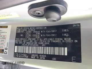 2016 Toyota 4Runner SR5 с VIN JTEZU5JR1G5140346, выставлен на аукционе IAAI как лот 42017432 с пробегом 133 183 миль миль и . История ставок и продаж доступна на DreamBid. Изображение 9.