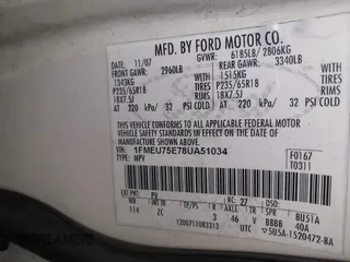 2008 Ford Explorer Limited z VIN 1FMEU75E78UA51034, wystawiony jako IAAI lot #41934208 z przebiegiem 115 205 mil mil oraz . Historia ofert i sprzedaży dostępna na DreamBid. Obrazek 9.