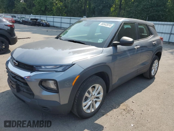 2022 Chevrolet TrailBlazer LS with VIN KL79MNSL1NB036031, listed as a Copart auction lot 66542074 with 56,764 mi miles and Salvage Title. Bid and sale history available at carsss.com. Image 1.