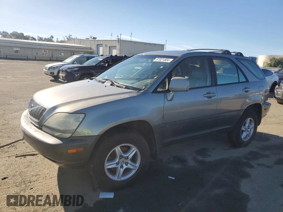 2001 Lexus RX 300 with VIN JTJGF10U910100120, listed as a Copart auction lot 87021804 with 236,824 mi miles and Clean Title. Bid and sale history available at carsss.com. Image 1.