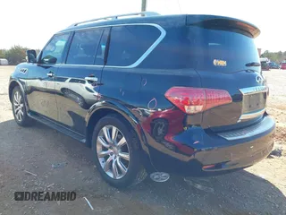 2011 Infiniti QX56 7-passenger with VIN JN8AZ2NF3B9503608, listed as a IAAI auction lot 41875603 with 215,051 mi miles. Bid and sale history available at carsss.com. Image 3.