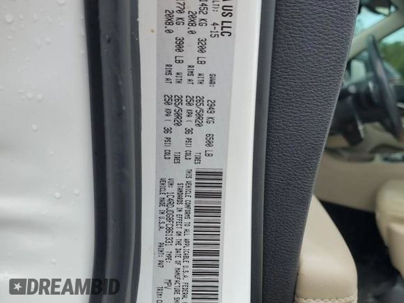 2015 Dodge Durango Limited with VIN 1C4RDJDG8FC861331, listed as a Copart auction lot 58251445 with 131,950 mi miles and Salvage title. Bid and sale history available at DreamBid. Image 13.