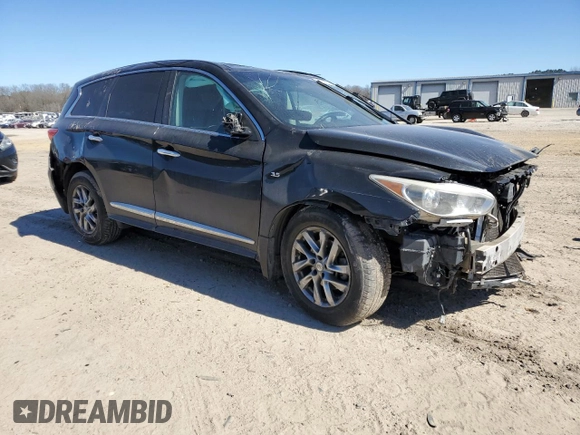 2014 Infiniti QX60 with VIN 5N1AL0MN3EC515836, listed as a Copart auction lot 46656265 with 0 mi miles and Salvage Title. Bid and sale history available at carsss.com. Image 4.