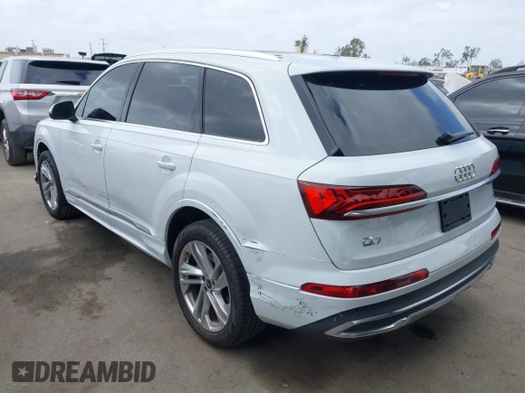 2023 Audi Q7 Premium Plus with VIN WA1LXBF73PD005733, listed as a IAAI auction lot 42229125 with 42,381 mi miles and . Bid and sale history available at DreamBid. Image 3.