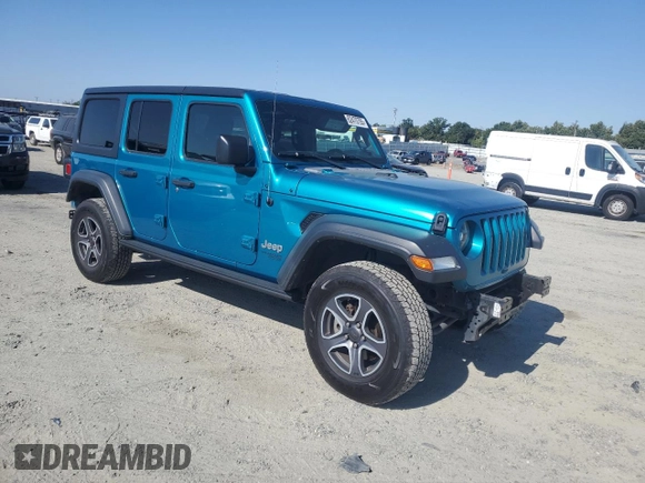 2020 Jeep Wrangler Unlimited Sport S with VIN 1C4HJXDG7LW110125, listed as a Copart auction lot 62470755 with 81,594 mi miles and Salvage title. Bid and sale history available at DreamBid. Image 4.