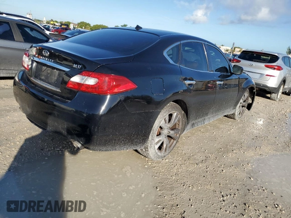 2013 Infiniti M37 with VIN JN1BY1AP3DM512274, listed as a Copart auction lot 80187604 with 153,988 mi miles and Salvage Title. Bid and sale history available at carsss.com. Image 3.
