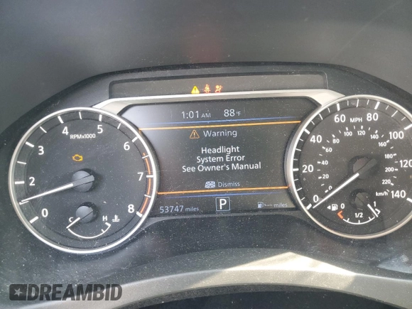 2019 Nissan Altima SV with VIN 1N4BL4DV7KC159344, listed as a Copart auction lot 57728725 with 53,747 mi miles and Salvage title. Bid and sale history available at DreamBid. Image 9.