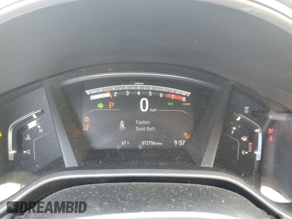 2019 Honda CR-V EX with VIN 2HKRW2H50KH654603, listed as a Copart auction lot 49773825 with 72,756 mi miles and Salvage Title. Bid and sale history available at DreamBid. Image 9.
